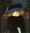 Gustav Klimt - lady with hat and feather boa painting